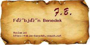 Fábján Benedek névjegykártya